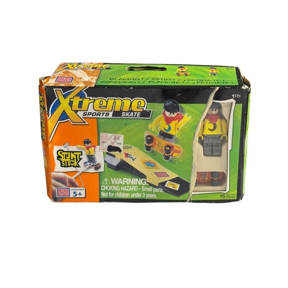 Mega Bloks Xtreme Sports Skate Stunt Stick Set 15 Pieces Ages 5+ - Picture 1 of 10